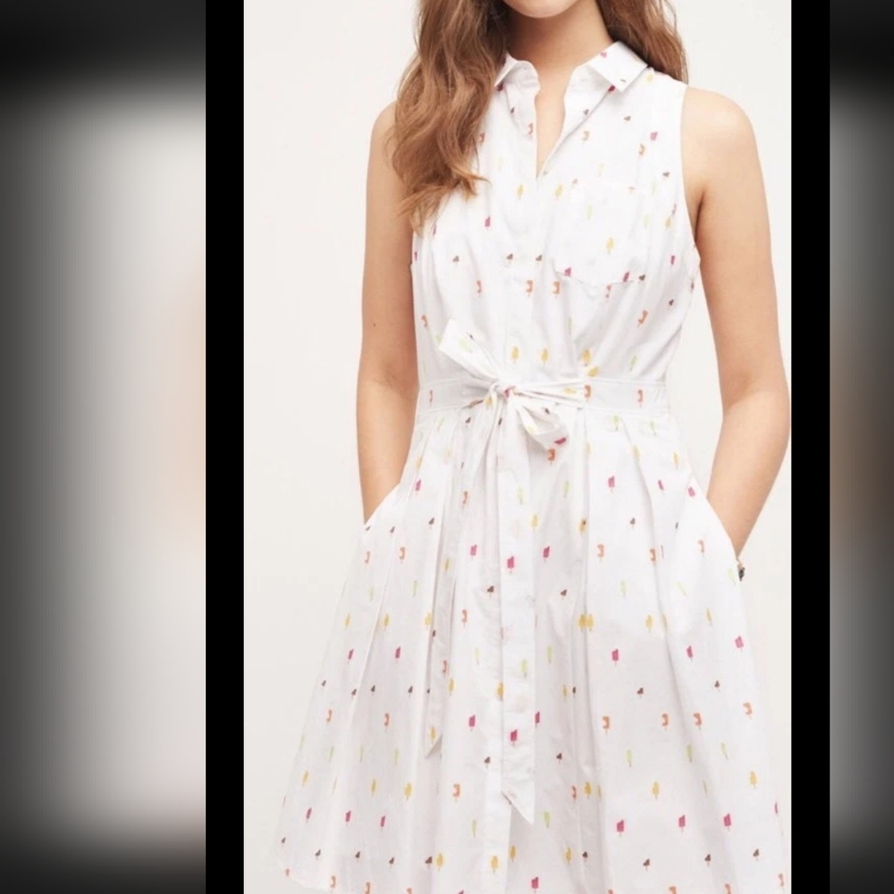 HD in Paris White Midi Dress with Multicolor Print